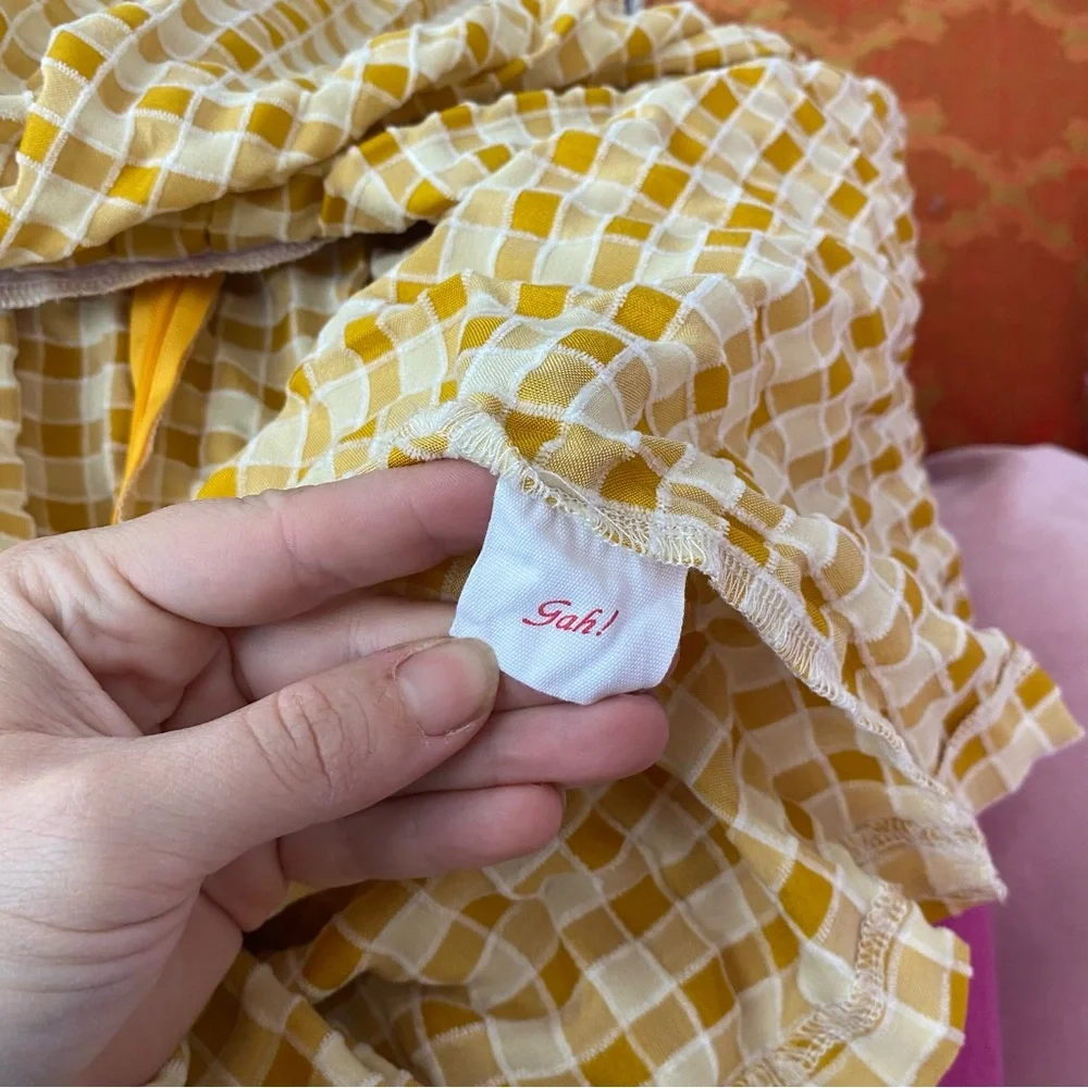 Lisa Says Gah Meg Plaid Mini Skirt from Nuuly Two Tone Plaid A Line Medium 29-30
